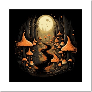 Enchanted Mushroom Forest Posters and Art